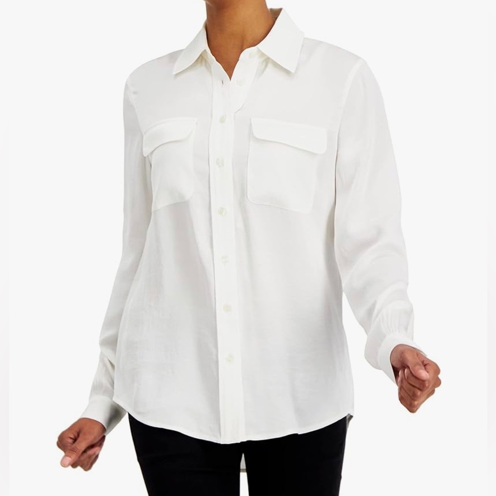 Alfani Women's Satin Utility Shirt